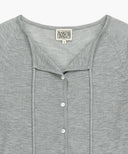 W SHEER KNIT CARDIGAN IN MELANGE GRAY image 12