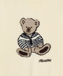 W DOODLE BEAR HALF KNIT PULLOVER IN IVORY image 9