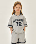 KIDS V NECK NYLON WOVEN TEE IN LIGHT GRAY image 11