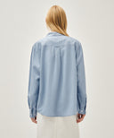CLASSIC LOGO LINEN SHIRT IN SKY BLUE image 11