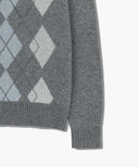 ARGYLE JQD KNIT PULLOVER IN HEATHER GREY image 10