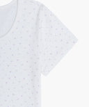 W FLOWER CROP TEE IN IVORY