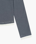 W RINGER STRIPE LONG SLEEVE TEE IN NAVY image 10