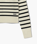 W STRIPE POLO KNIT IN IVORY image 10