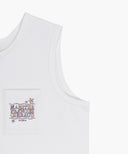 KIDS DOODLE CLASSIC LOGO POCKET SLEEVELESS IN WHITE image 10