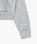 W BACK CLASSIC LOGO CROP HOODIE ZIPUP IN HEATHER GREY image 11