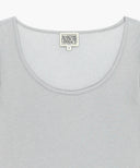 W SMALL CLASSIC LOGO SLEEVELESS LAYERED TEE IN LIGHT GRAY