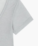 W SMALL CLASSIC LOGO SLEEVELESS LAYERED TEE IN LIGHT GRAY