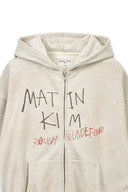 VINTAGE WASHED GRAFFITI HOODY ZIP UP IN BEIGE image 3