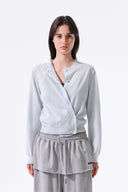 BACK LOGO SHEER CARDIGAN FOR WOMEN IN LIGHT BLUE image 6