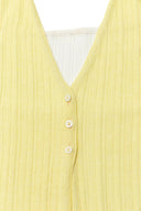 LAYERED BUTTON HALTER NECK TOP IN LIGHT YELLOW image 4