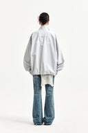 BACK LOGO HIGH NECK JUMPER IN LIGHT GRAY image 8