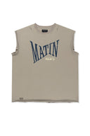 RAW EDGE CUT OUT SLEEVELESS TOP FOR MEN IN BEIGE image 13
