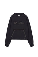 RAW CUT APPLIQUE SWEATSHIRT IN CHARCOAL GREY