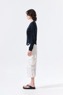 STRING DETAIL KNIT CARDIGAN IN DARK NAVY image 18