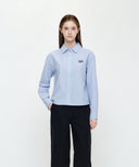 W MICRO CLASSIC LOGO COTTON SHIRT IN STRIPE