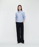 W MICRO CLASSIC LOGO COTTON SHIRT IN STRIPE