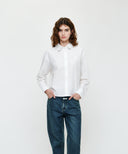 W MICRO CLASSIC LOGO COTTON SHIRT IN IVORY