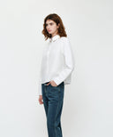 W MICRO CLASSIC LOGO COTTON SHIRT IN IVORY