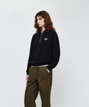 SMALL CLASSIC LOGO HALF ZIPUP SWEATSHIRT IN BLACK