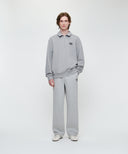 SMALL CLASSIC LOGO HALF ZIPUP SWEATSHIRT IN HEATHER GREY