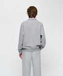 SMALL CLASSIC LOGO HALF ZIPUP SWEATSHIRT IN HEATHER GREY