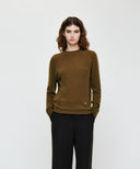 W PREMIUM MERINO WOOL HALF NECK KNIT IN BROWN