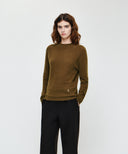 W PREMIUM MERINO WOOL HALF NECK KNIT IN BROWN