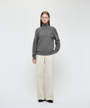 PREMIUM SMALL CLASSIC LOGO WOOL TURTLE NECK KNIT IN GRAY