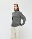 PREMIUM SMALL CLASSIC LOGO WOOL TURTLE NECK KNIT IN GRAY