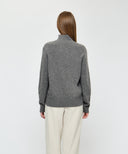 PREMIUM SMALL CLASSIC LOGO WOOL TURTLE NECK KNIT IN GRAY