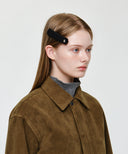 TWEED HAIR PIN IN BLACK
