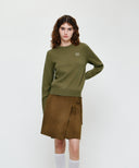 W SMALL CLASSIC LOGO KNIT PULLOVER IN OLIVE