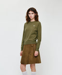 W SMALL CLASSIC LOGO KNIT PULLOVER IN OLIVE