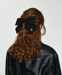 BIG RIBBON SUEDE HAIR PIN IN BLACK