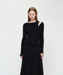 W WRAP KNIT IN BLACK