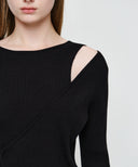 W WRAP KNIT IN BLACK