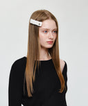 TWEED HAIR PIN IN IVORY