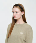 CIRCLE LOGO SUEDE HAIRBAND IN BROWN