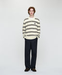 SMALL CLASSIC LOGO MULTI STRIPE POLO KNIT IN IVORY