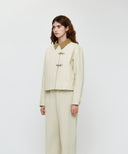 W COTTON CROP WORK JACKET IN CREAM