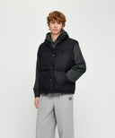 HIGH NECK DOWN VEST IN BLACK