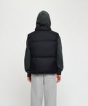 HIGH NECK DOWN VEST IN BLACK
