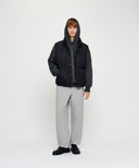 HIGH NECK DOWN VEST IN BLACK