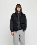 HIGH NECK DOWN VEST IN BLACK