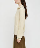 W CABLE POINT HALF ZIP-UP KNIT IN IVORY