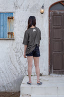 STITCH POINT DENIM SHORTS IN BLACK image 8
