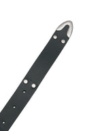 DOUBLE STUD LEATHER BELT IN BLACK image 7