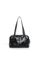 DOUBLE POCKET BRICK SHOULDER BAG IN BLACK image 9