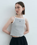W COLOR BLOCK SQUARE NECK SLEEVELESS IN WHITE image 5